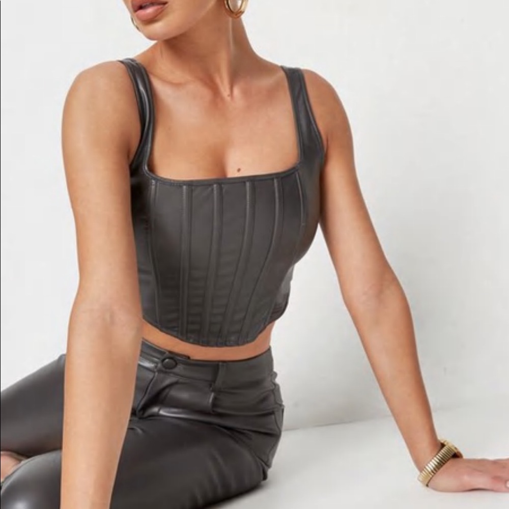 Faux Leather Corset Top